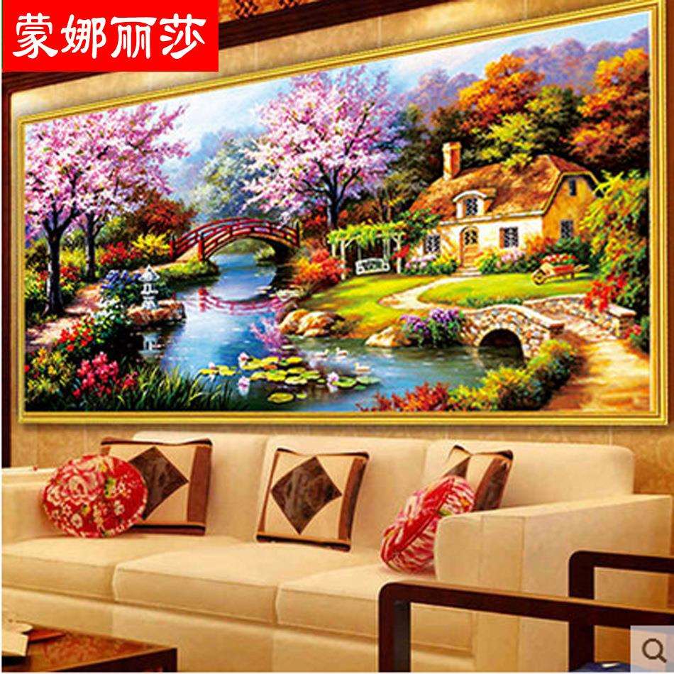 新款梦幻家园十字绣厂家直销田园小居风景花园小屋