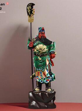 实木雕刻彩绘关公佛像饰品新中国风吴财神家店装饰工艺品