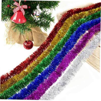 230cm Foil Tinsel Ribbon Garland for Christmas Decoration Xm