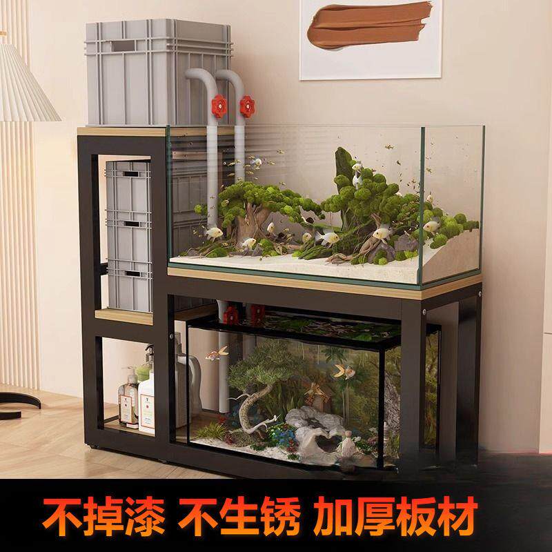 加厚鱼缸架花架高低组合周转箱钢架金属承重底座多层耐鱼缸架