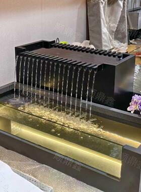定制304不锈钢水景庭院流水摆件水池循环鱼池喷泉涌泉叠水瀑布池