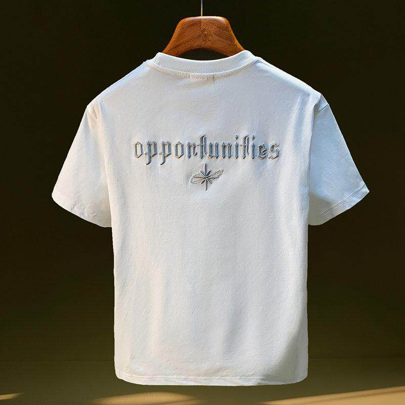 STIFER GENNE白色短袖t恤男夏季2026新款潮流高端休闲男士体恤衫