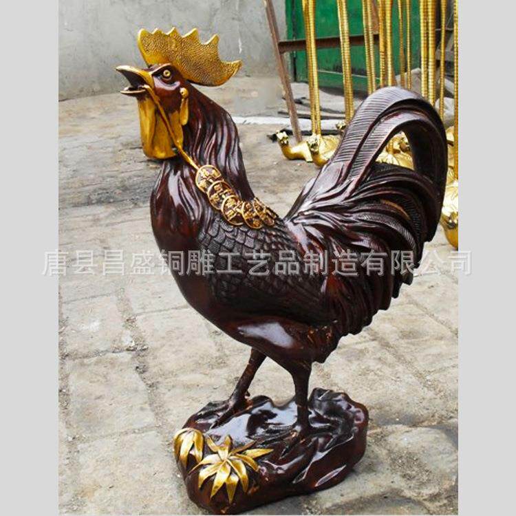 动物铜雕公鸡落地雕塑景观摆件公鸡户外景铜雕鸡观动物铜雕