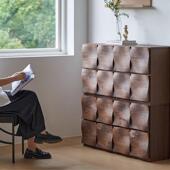 中古风木收纳柜涟漪卡柜家用卧室客厅电由视柜自无品牌 组合搭配