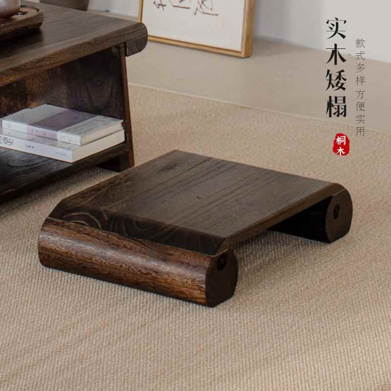 家用实木坐榻飘窗榻榻米坐禅凳办公室软垫踩脚矮凳儿童矮榻脚踏凳