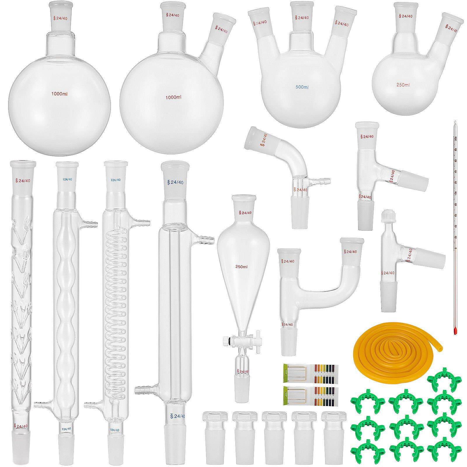 提纯套装蒸馏装置精油化学实验玻璃器材教学仪器套装2件24/40