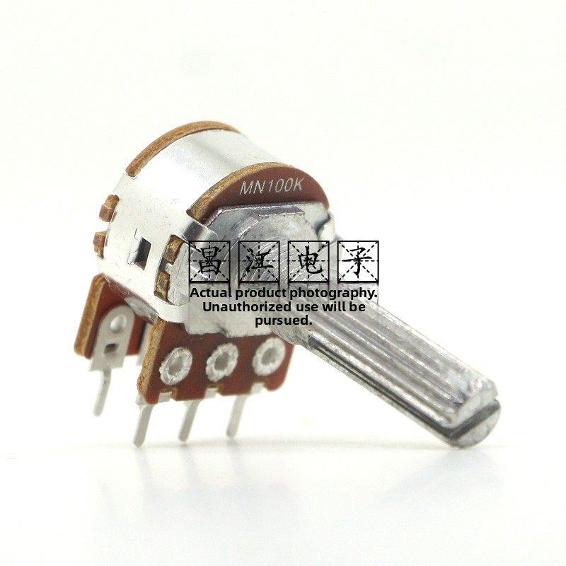 MN100K双联MN104带中点平衡八达音响功放音量电位器25MM花轴6脚