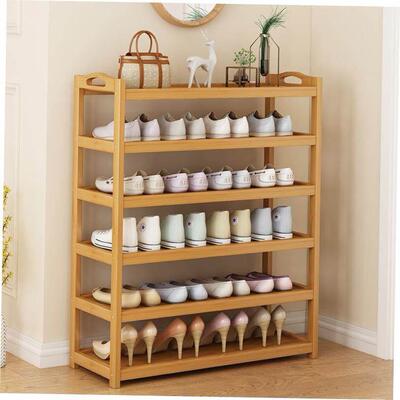 shoe rack multi-layer dust-proof bamboo shoe storae cabinet