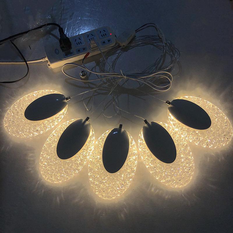 2021新款婚庆道具5头LED贝壳吊灯婚礼堂吊顶装饰婚礼亚克力路引灯