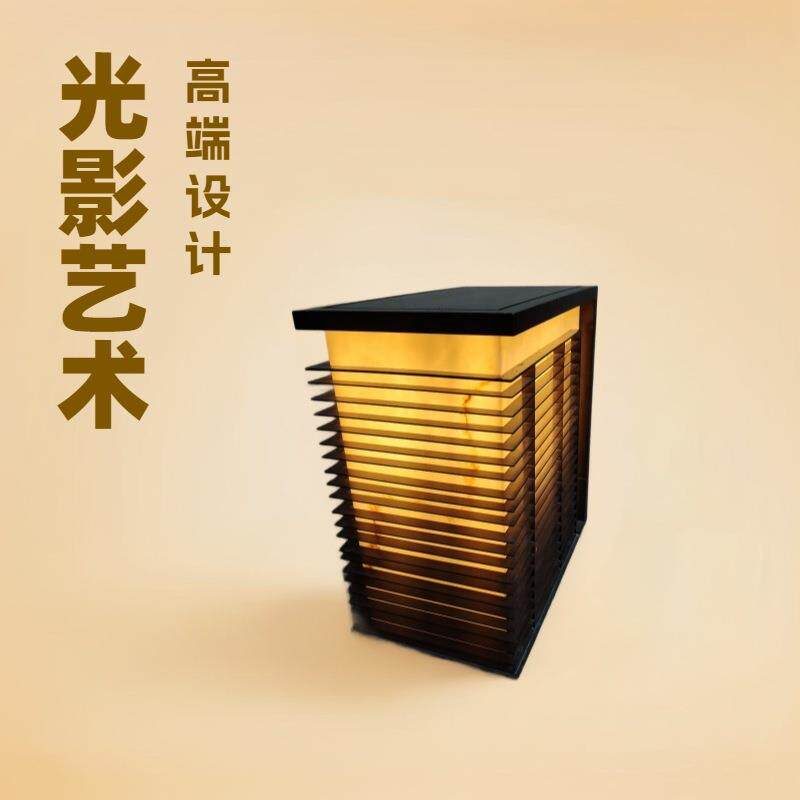 售楼部灯箱太阳能柱头灯别墅门柱灯室外大门柱子灯户外庭院围墙灯