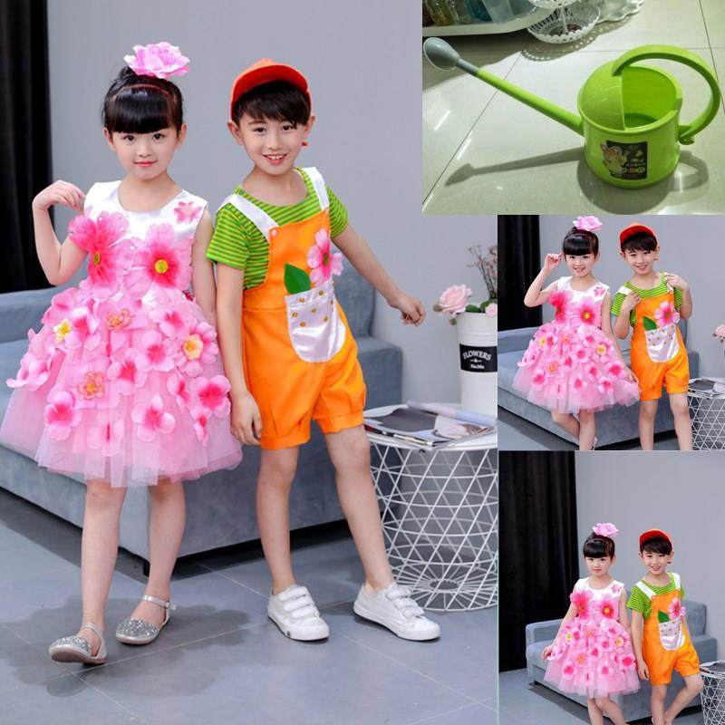 高档第九届荷风采小花儿好你蹈演出服女舞儿童公主裙蓬蓬纱裙表演