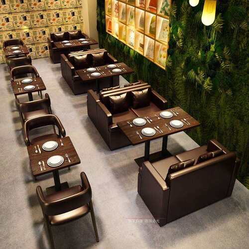 奶茶店西餐厅咖啡馆扶手卡座沙发清酒吧休闲冷饮店双人皮卡座沙发