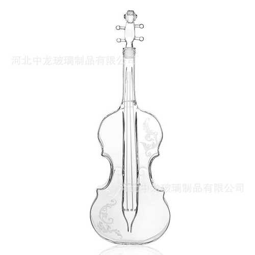 热销小提琴型酒具套装  玻璃酒瓶带木托醒酒器套装红酒杯葡萄酒