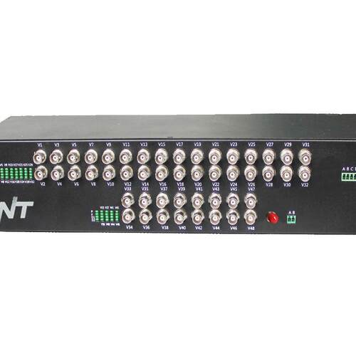 48路视频光端机48V1D带反向数据RS485 视频光端机机架式安防