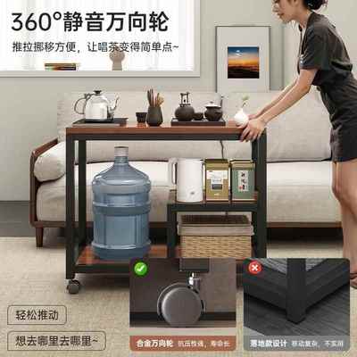 移动边几小户型客厅IAE几实中古小茶桌简约家沙发边用小茶木桌置