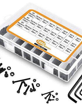 1080pcs304不锈钢圆柱头内六角螺钉12.9级杯头内六角螺母组合套装