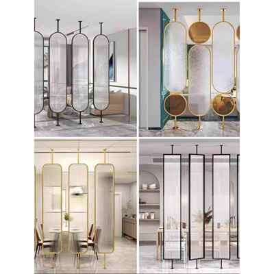 正品钢铁艺糖轻奢长虹玻璃屏风隔断客厅商用玄关入户不遮挡棒棒简