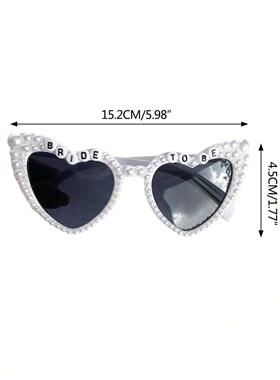 1Pair Bachelorette Party Bride Sunglasses Heart Shaped Glass