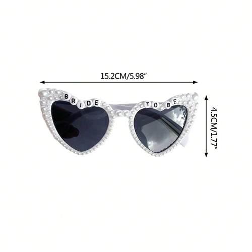 1Pair Bachelorette Party Bride Sunglasses Heart Shaped Glass