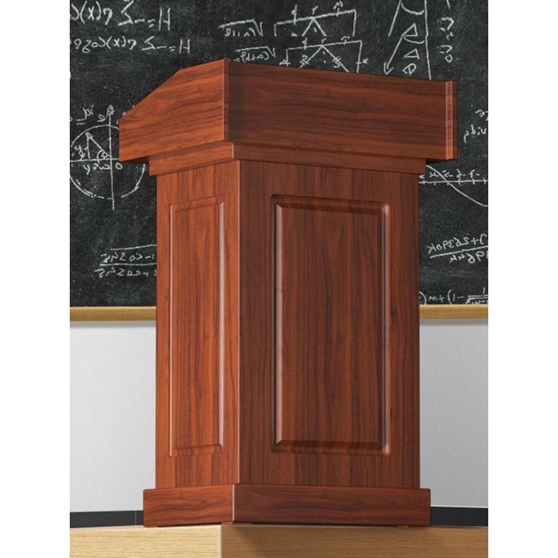 讲台桌演讲台发言台实木会议主持台会所接待台迎宾台主席台带线孔