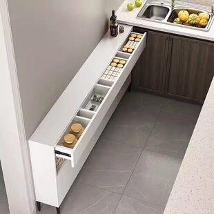 超薄餐柜20cm一体靠墙收纳柜25公分极窄厨房简易实木意式 薄款