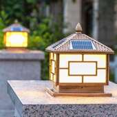 阳能庭太院头灯柱园别花墅大门灯户外围见详情墙灯门柱灯墙头柱子