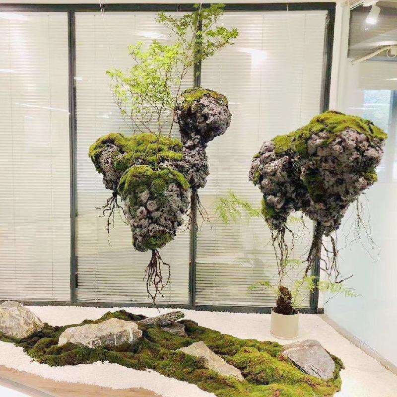 爆款直销悬浮仿真假山造景石泡沫植物假石头室内样板间悬挂装饰