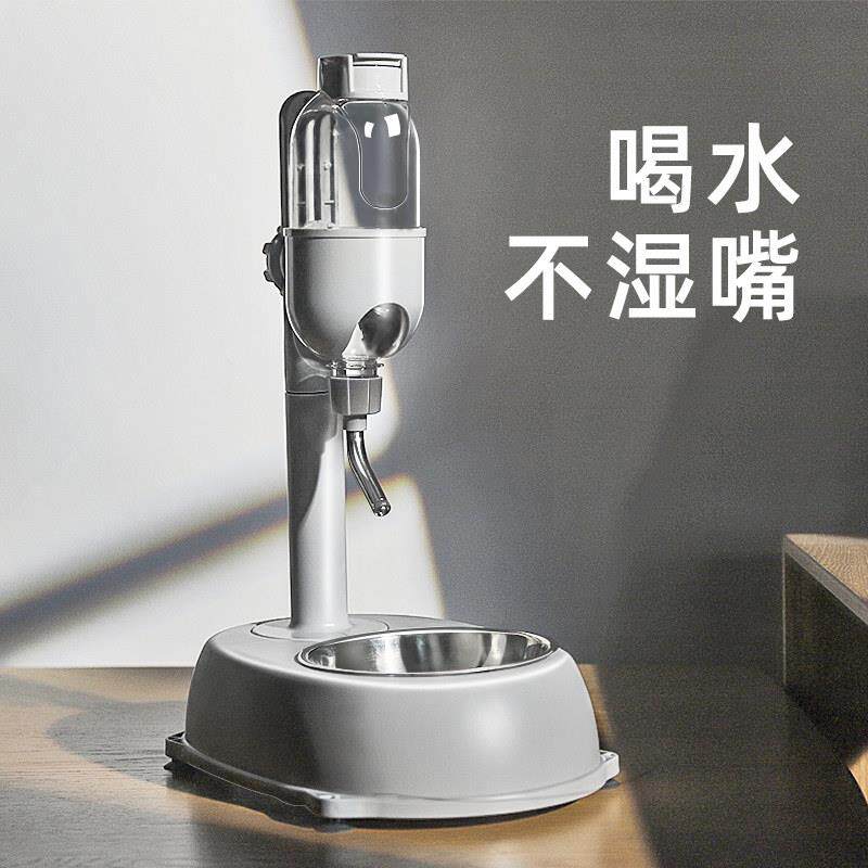 狗狗饮水器不湿嘴比熊挂式水壶宠物立式自动喂 食碗喂水一体喝水