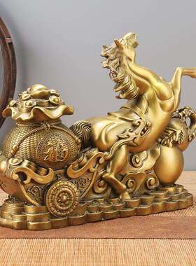 铜马摆满载而归件马饰发财马上财福到家上居摆设客373厅装办公室