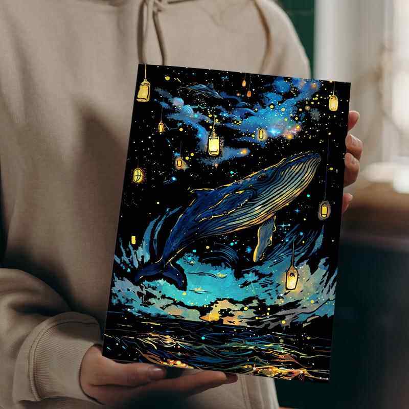 A4夜光刮刮画炫彩刮纸画本成人减压绘画手工沙画纸刮画本跨境玩具