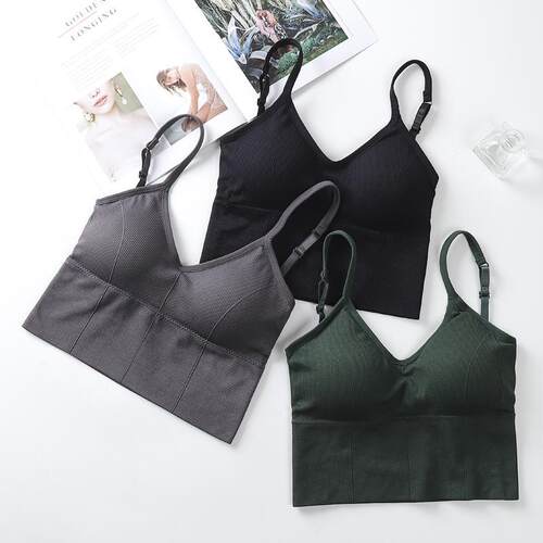 6Pack Stretchy Sleeveless Crop Tops Ribbed Tank Tops for