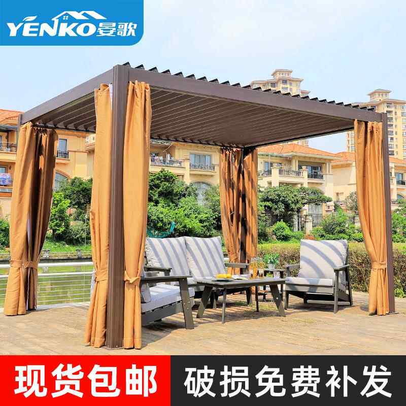 铝合金凉亭户外别墅阳光房雨棚室外庭院花园四角亭子帐篷楼顶阳棚
