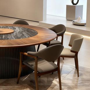 北欧酒店大圆桌电动餐桌椅组合现代简约高端饭店会所包厢餐桌20人