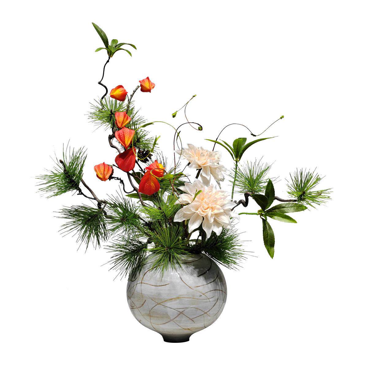 中式创意仿真花艺摆件客厅餐桌展厅洽谈桌绿植假花家具装饰品摆件