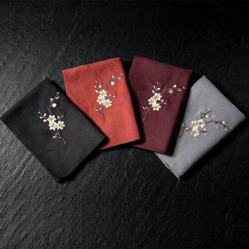 Embroidered Table Napkins Tea Towel Flower Teapot Dish Clean