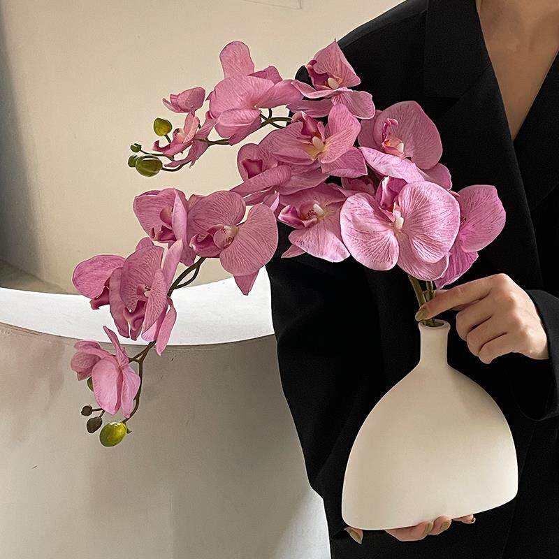 蝴蝶兰花摆件陶瓷瓶假花摆设客厅餐桌卧室花装饰兰花干花