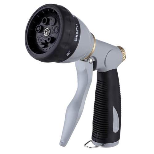 2020新款花园洗车水枪 7功能金属高压喷枪 全金属包胶浇花水枪