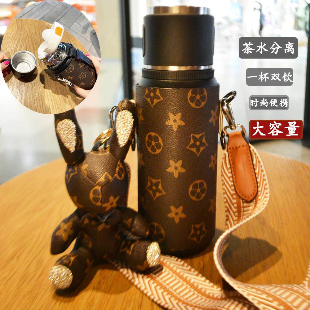 保温杯女男大容量户外不锈钢水壶茶水分离水杯子2024新款泡茶杯