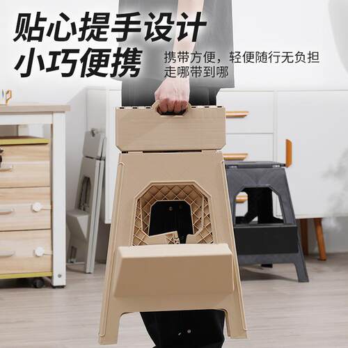 加厚可折叠梯凳塑料板凳便携家用两步台阶户外露营多功能登高梯子