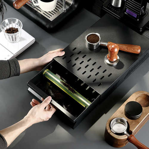 商用加厚抽屉式咖啡粉渣盒不锈钢敲渣盒吧台加厚咖啡粉渣桶敲渣桶