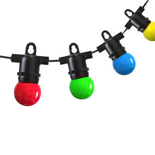 批发太阳能G50圆形球泡灯串LED七彩灯串户外防水装 饰庭院灯
