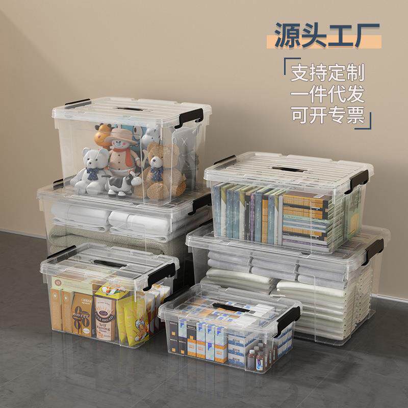 包邮塑料手提透明收纳箱车载整理箱家居杂物玩具衣服收纳盒