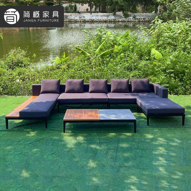 北欧户外藤椅沙发柚木阳台庭院别墅藤编桌椅客厅休闲酒店实木家具
