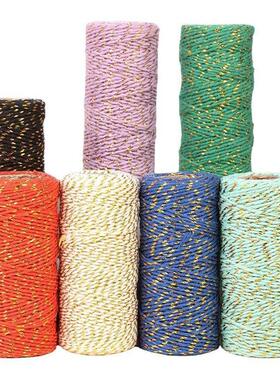 15MM 50Meters Cotton Twine String Cord Rope Golden Thread