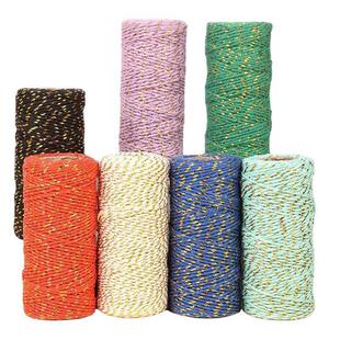 15MM 50Meters Cotton Twine String Cord Rope Golden Thread