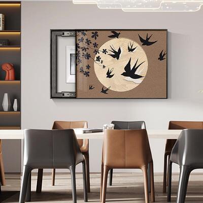 SQ0421-0厅法式中风电表箱饰画高级客厅装房间遮挡餐配电箱遮丑挂