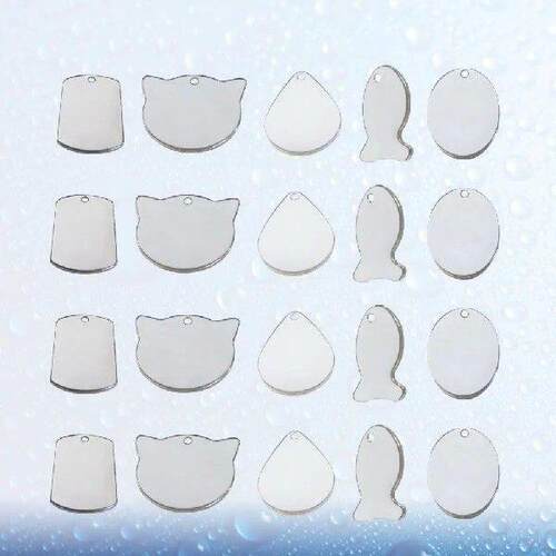 50 Pcs Pet Anti- Dog ID Blank Pendent Sterling Silver DIY