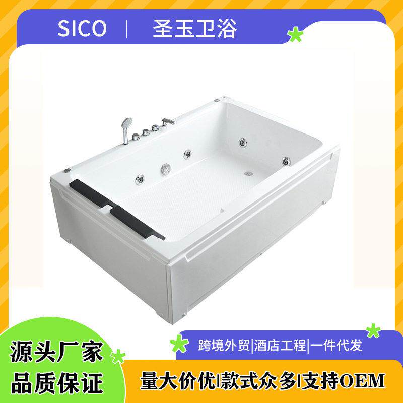 亚克力双人情侣浴缸家用成人按摩恒温大浴盆气泡轻奢风格