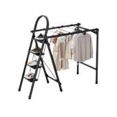 多功能折叠加厚梯子两用室内外晾晒二合一网红梯子晾衣架家用