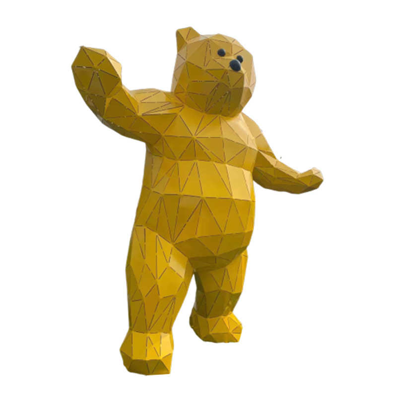 玻璃钢几何动物雕塑户外公园广场园林商场景观装饰仿真熊摆件
